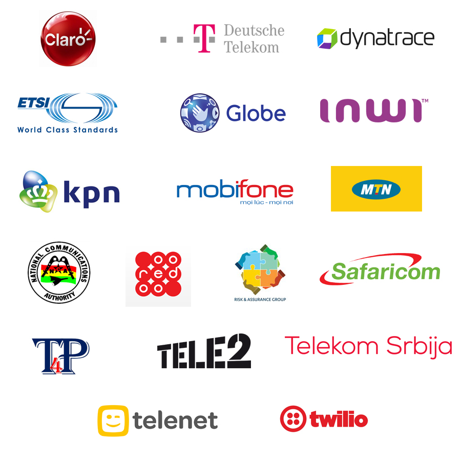 Claro, Deutsche Telekom, Dynatrace, ETSI, Globe Telecom, GSMA, KPN, Mobifone, Mobilis, MTN, Ooredoo, Tele2, Telus, Vodafone